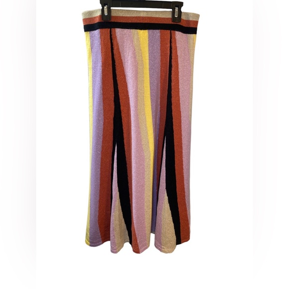 LAIA by Anthropologie | size 6 shimmery striped wool blend colorful skirt - Picture 9 of 9